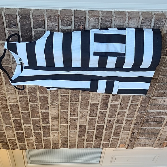 Julian Taylor New York Black and White Patterned Sleeveless Dress Size 16 - Picture 4 of 9